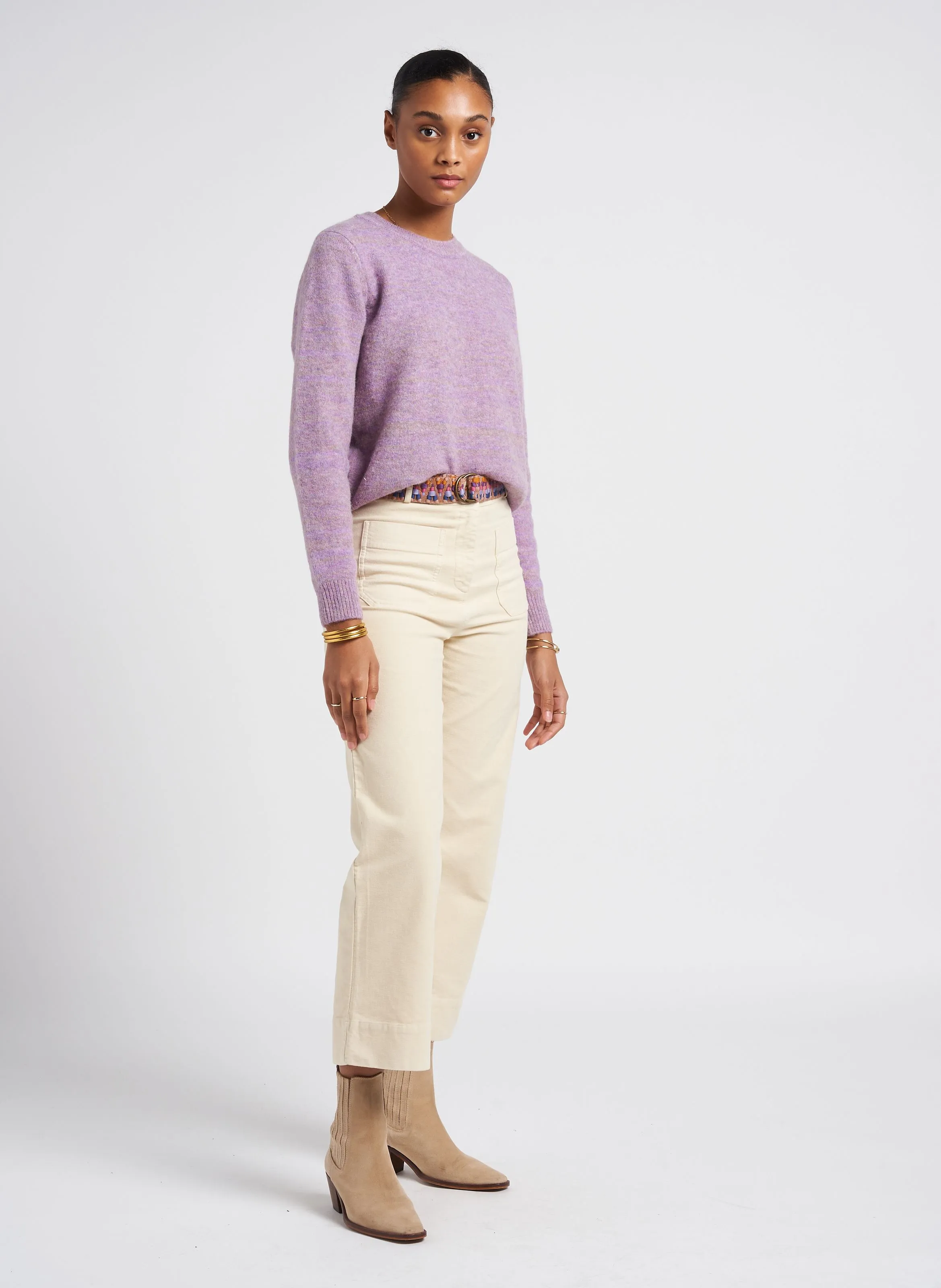 HUDPEACH  PANTALóN RECTO DE MEZCLA DE ALGODóN EN BEIGE