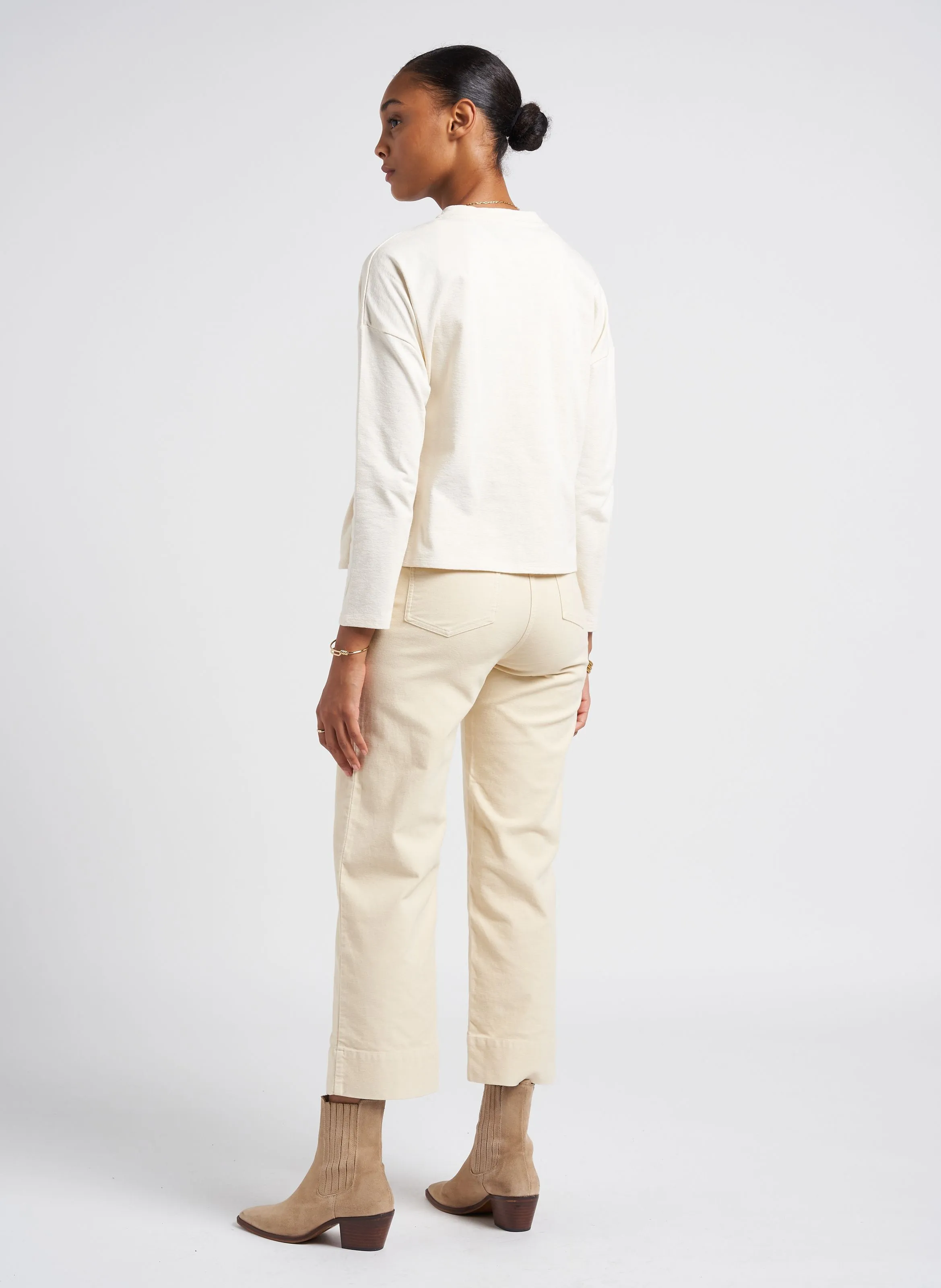 HUDPEACH  PANTALóN RECTO DE MEZCLA DE ALGODóN EN BEIGE