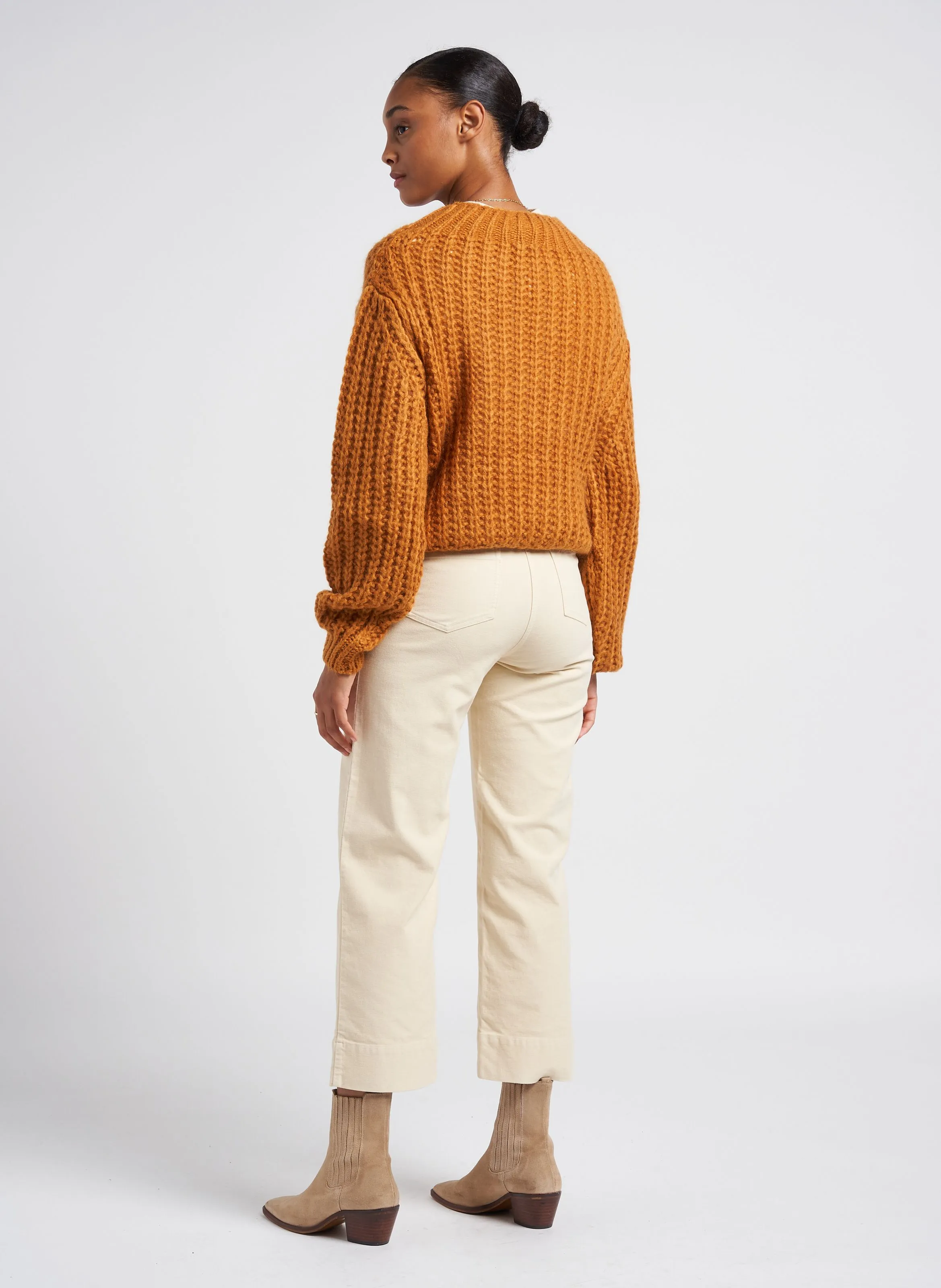 HUDPEACH  PANTALóN RECTO DE MEZCLA DE ALGODóN EN BEIGE