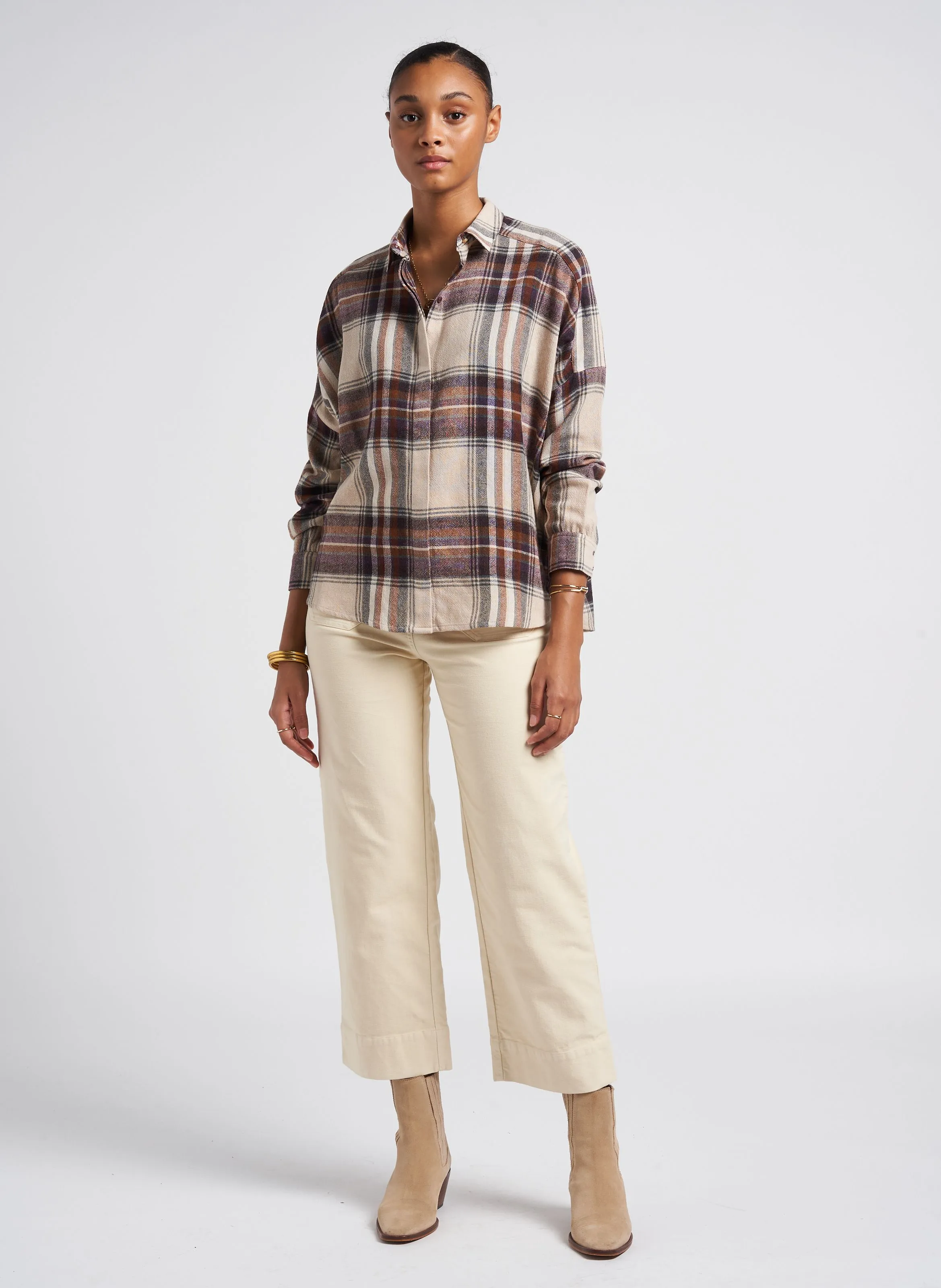 HUDPEACH  PANTALóN RECTO DE MEZCLA DE ALGODóN EN BEIGE