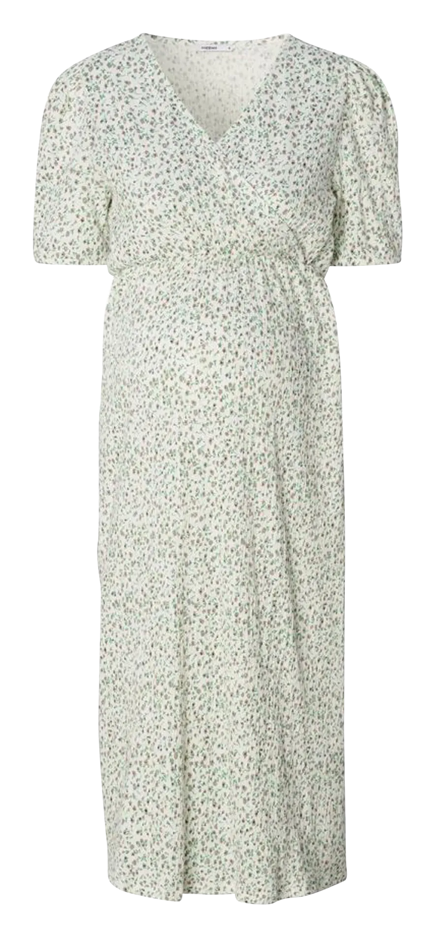 JAELYNN  VESTIDO MIDI DE MEZCLA DE ALGODóN ORGáNICO CON CUELLO DE PICO EN BLANCO