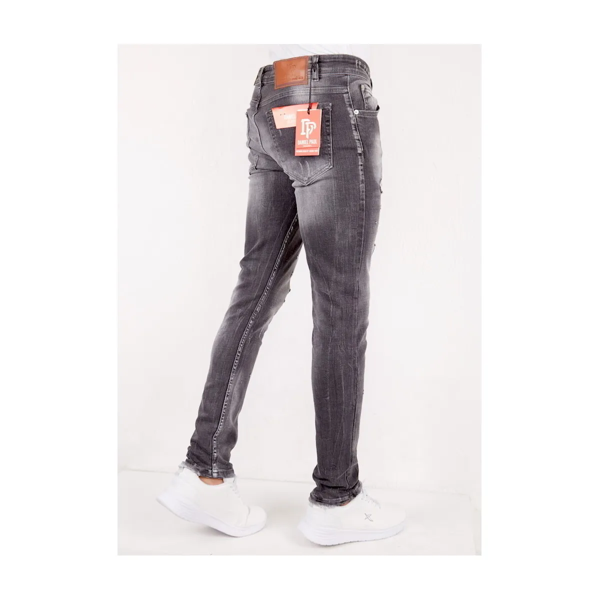 Jeans Rotos Salpicaduras Pintura