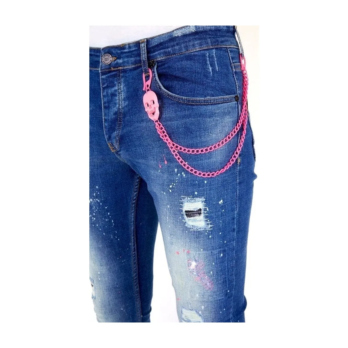 Jeans Slim Salpicaduras Pintura