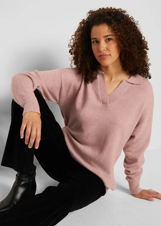 Jersey con cuello Rosa palo