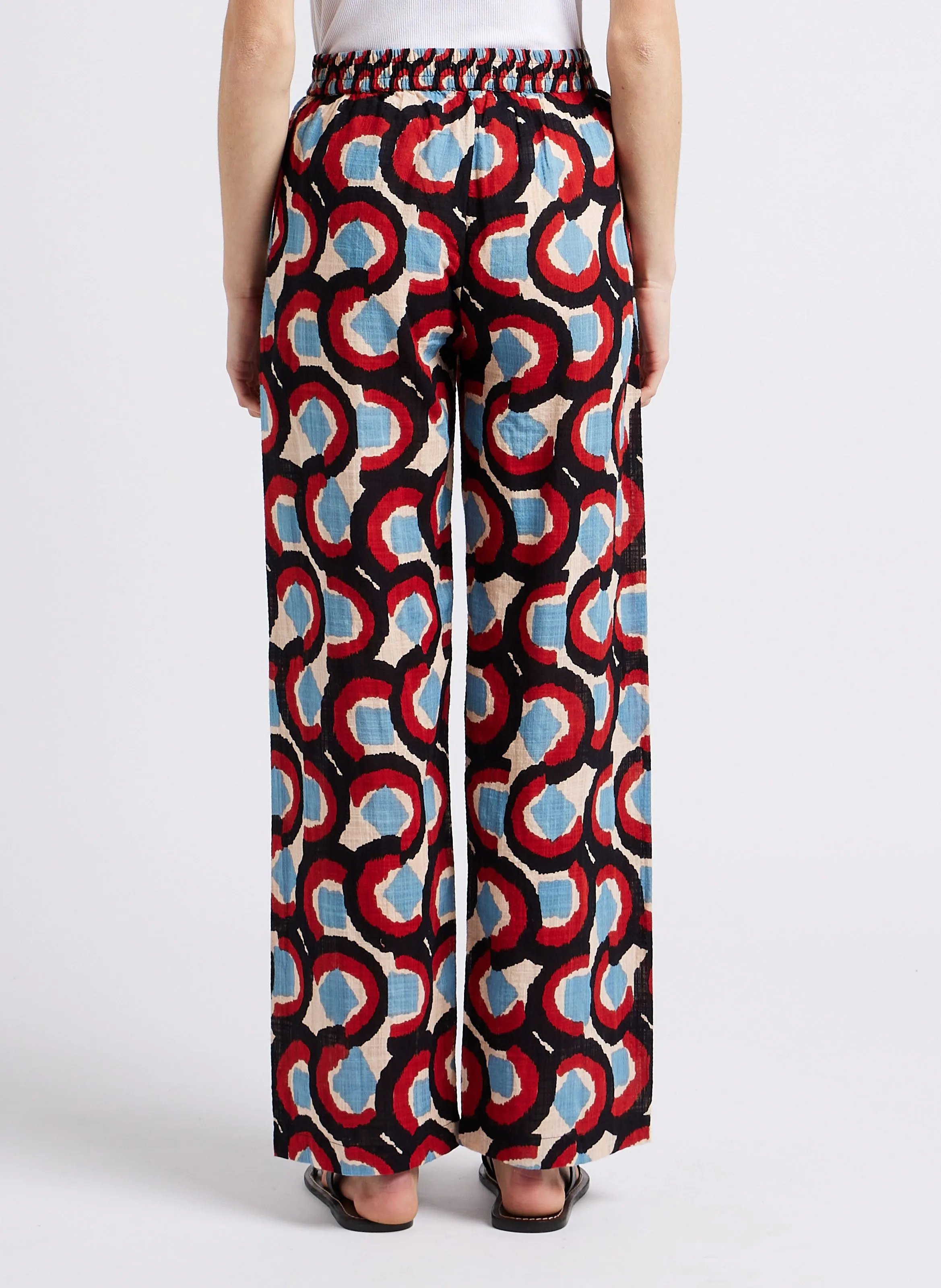 JULIETTA  PANTALóN RECTO ESTAMPADO DE MEZCLA DE ALGODóN EN AZUL