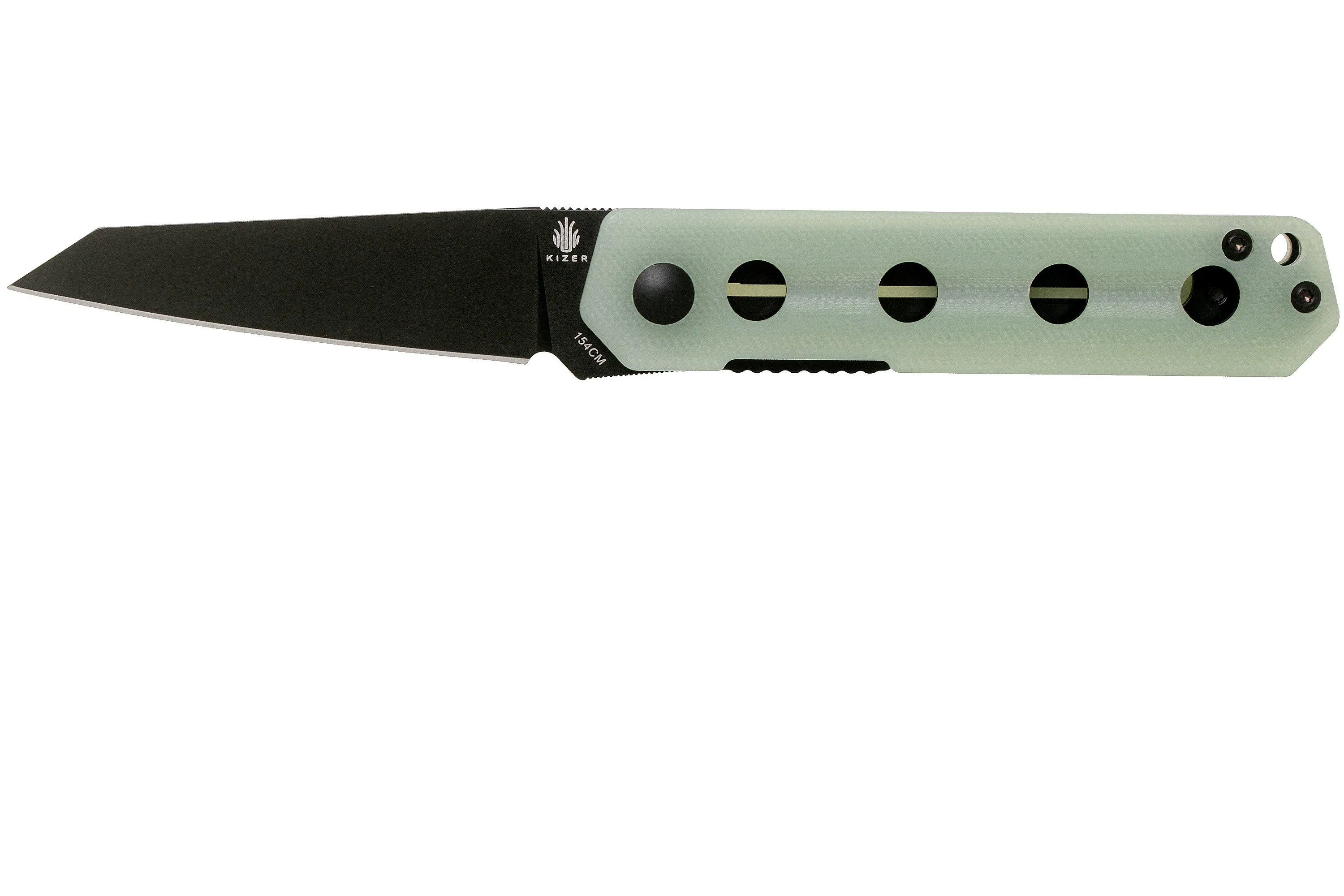 Kizer Converse V3595C1 Black 154CM, Transparent Jade G10, navaja, diseño Azo