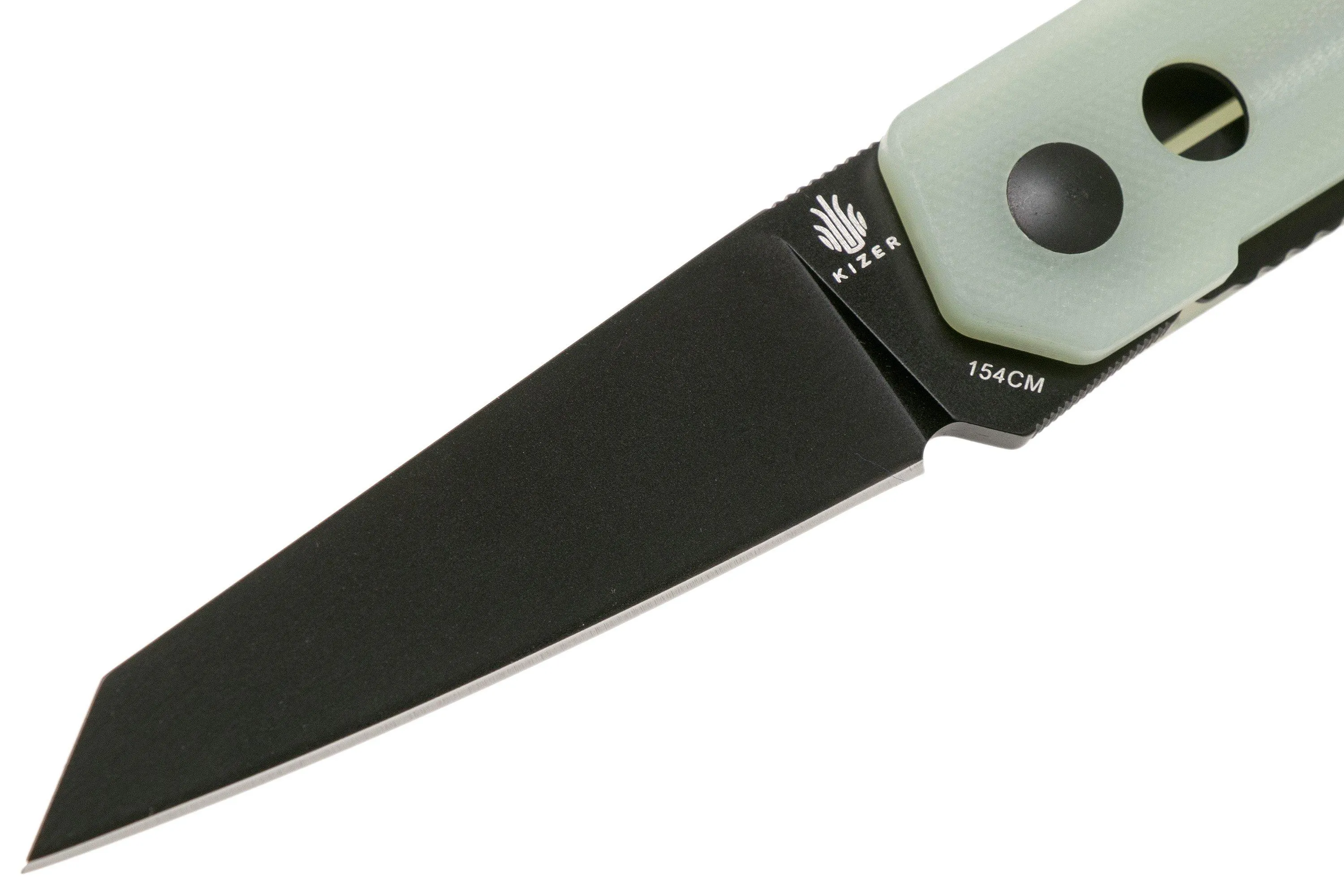 Kizer Converse V3595C1 Black 154CM, Transparent Jade G10, navaja, diseño Azo
