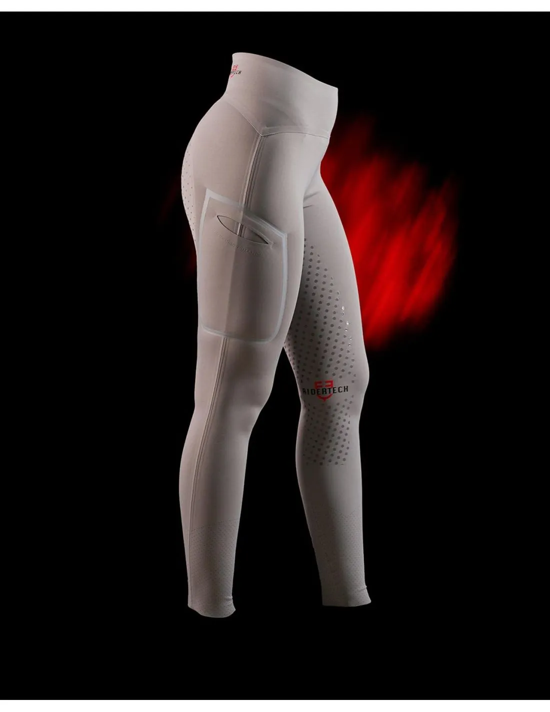 Leggings Con Agarre Completo Mujer Equestro Ridertechnology Gris
