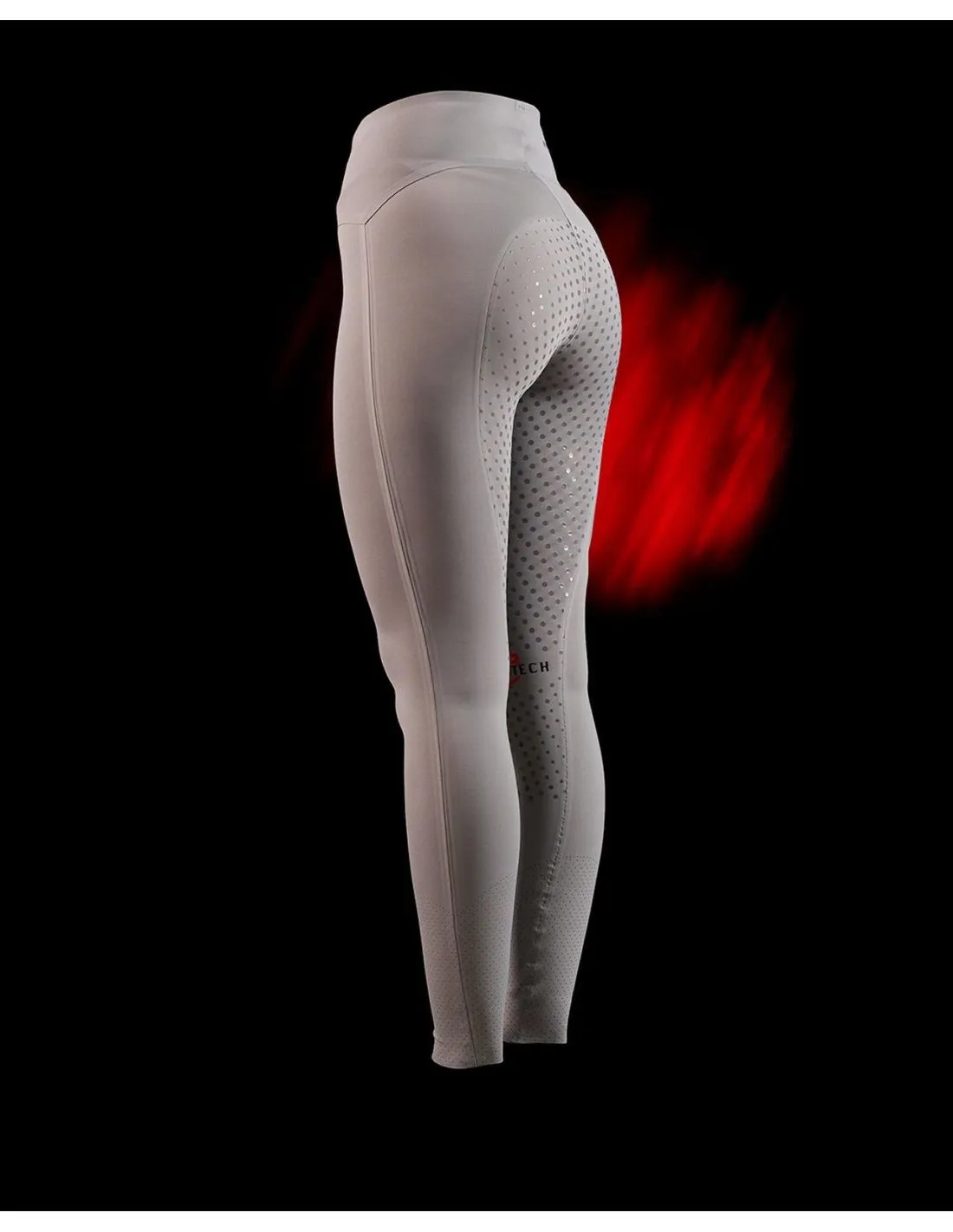 Leggings Con Agarre Completo Mujer Equestro Ridertechnology Gris