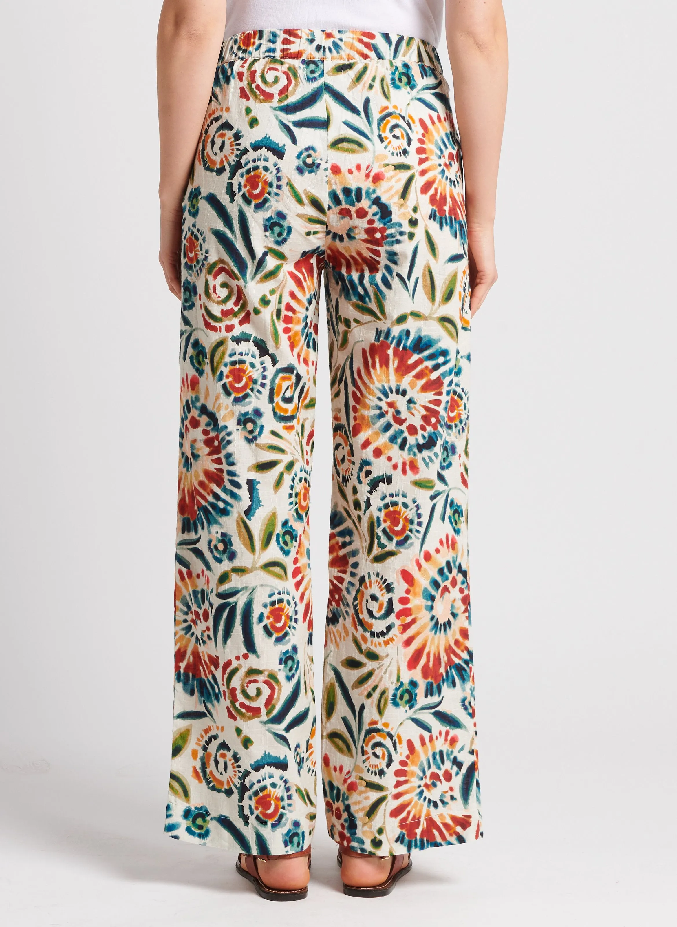 LOLA  PANTALóN RECTO DE ALGODóN ESTAMPADO EN MULTICOLOR