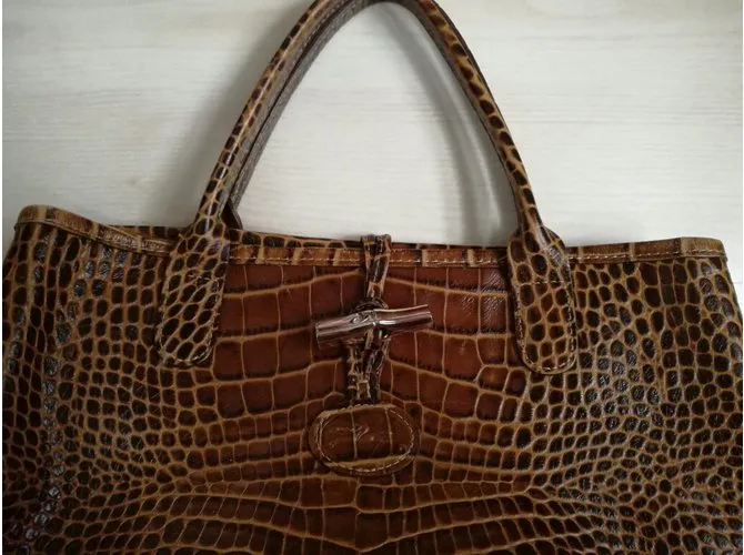 Longchamp Roseau Castaño 