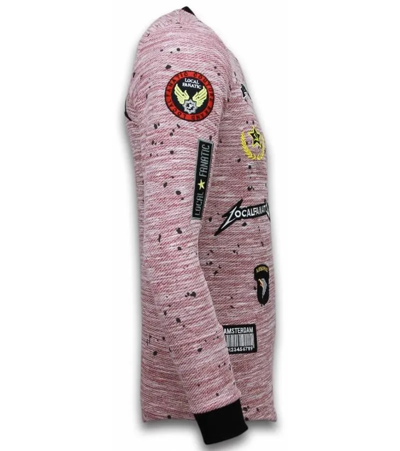 LONGFIT EMBRIORDRY ASIMéTRICO  PATCHES DE SUéTER  EJéRCITO US ARMY  ROSA