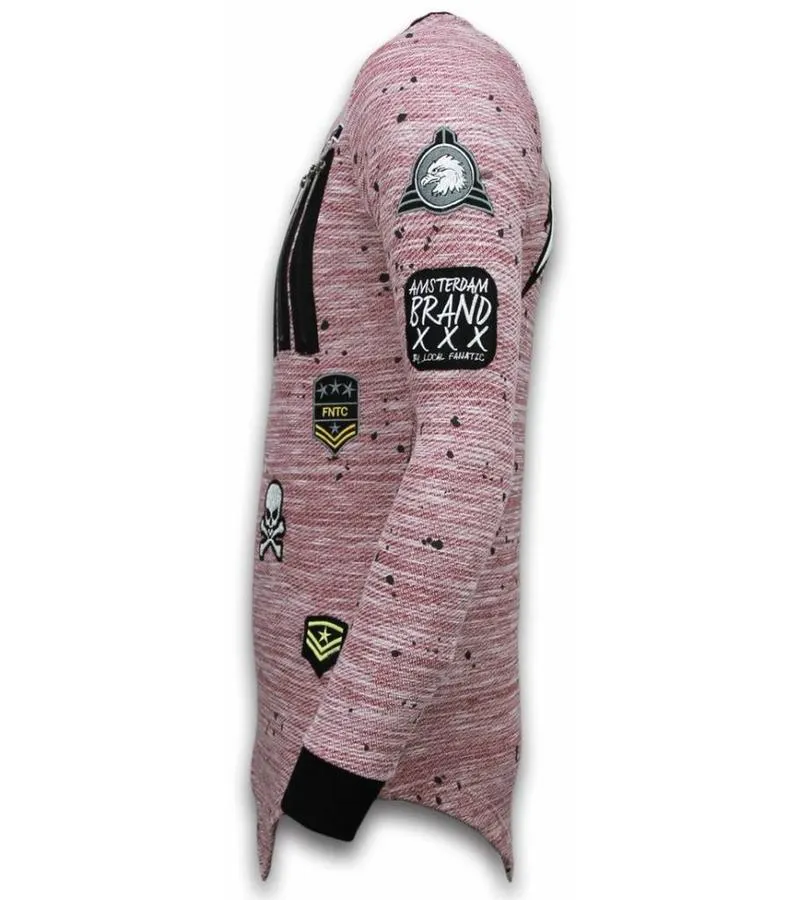 LONGFIT EMBRIORDRY ASIMéTRICO  PATCHES DE SUéTER  EJéRCITO US ARMY  ROSA