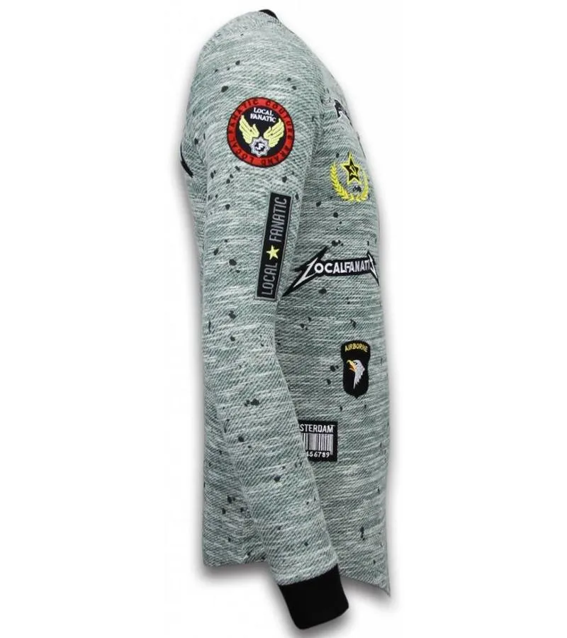 LONGFIT EMBRIORDRY ASIMéTRICO  PATCHES DE SUéTER  EJéRCITO US ARMY  VERDE