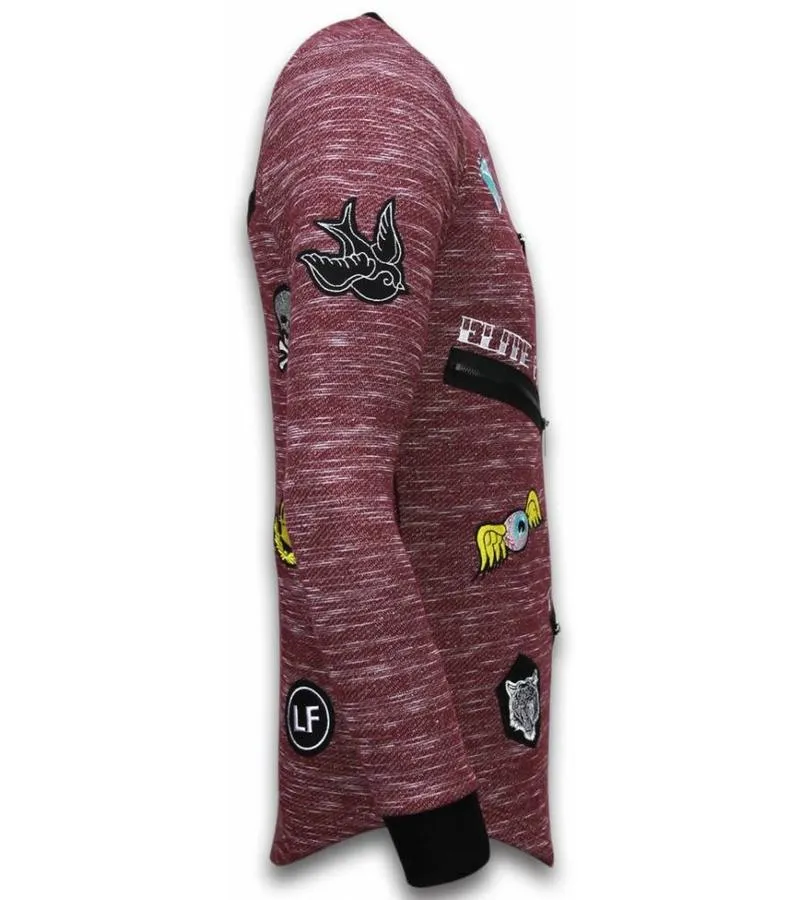LONGFIT EMBRIORDRY  PATCHES PARA EL SUéTER  ELITE CREW  BURDEOS