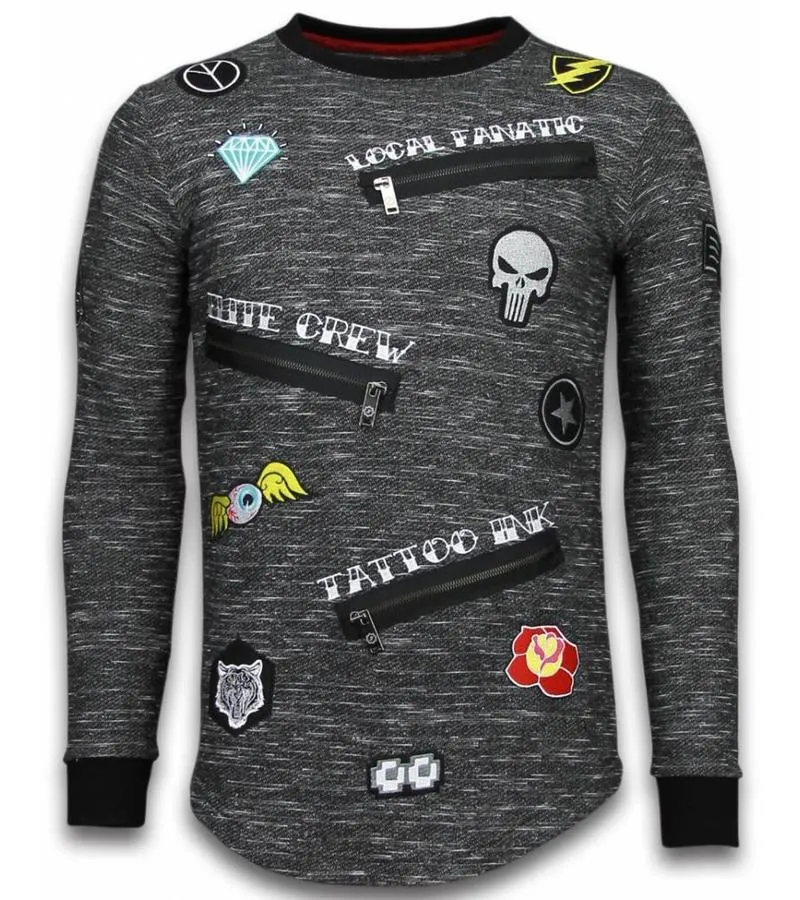 LONGFIT EMBRIORDRY  PATCHES PARA EL SUéTER  ELITE CREW  GRIS
