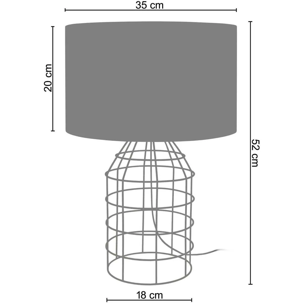 Lámpara de Mesa redondo metal blanco