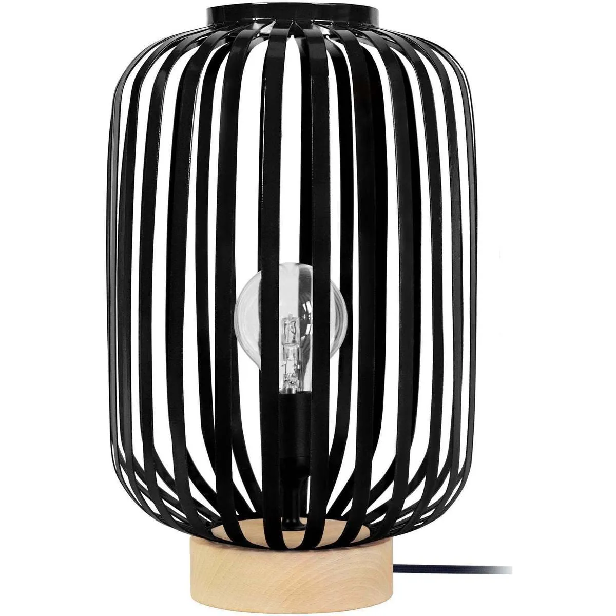 Lámpara de Mesa redondo metal natural y negro
