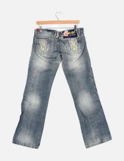 Maluka Jeans denim combinado