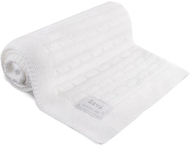 Manta blanca de bambú para bebé
