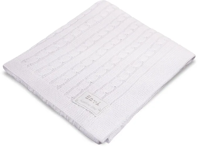 Manta blanca de bambú para bebé