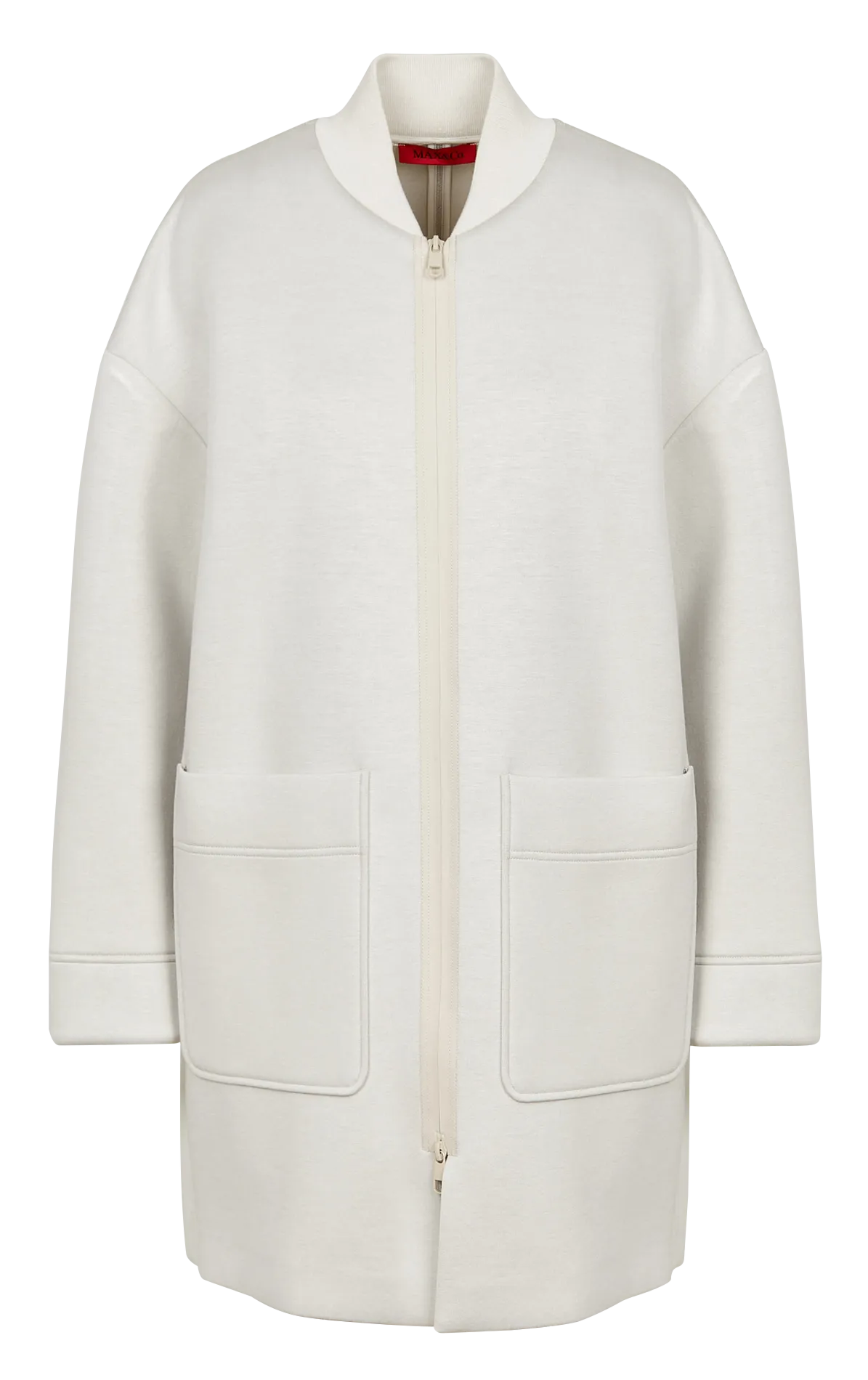 MAX&CO. PARAGGI  CHAQUETA RECTA CON CUELLO TEDDY EN BLANCO