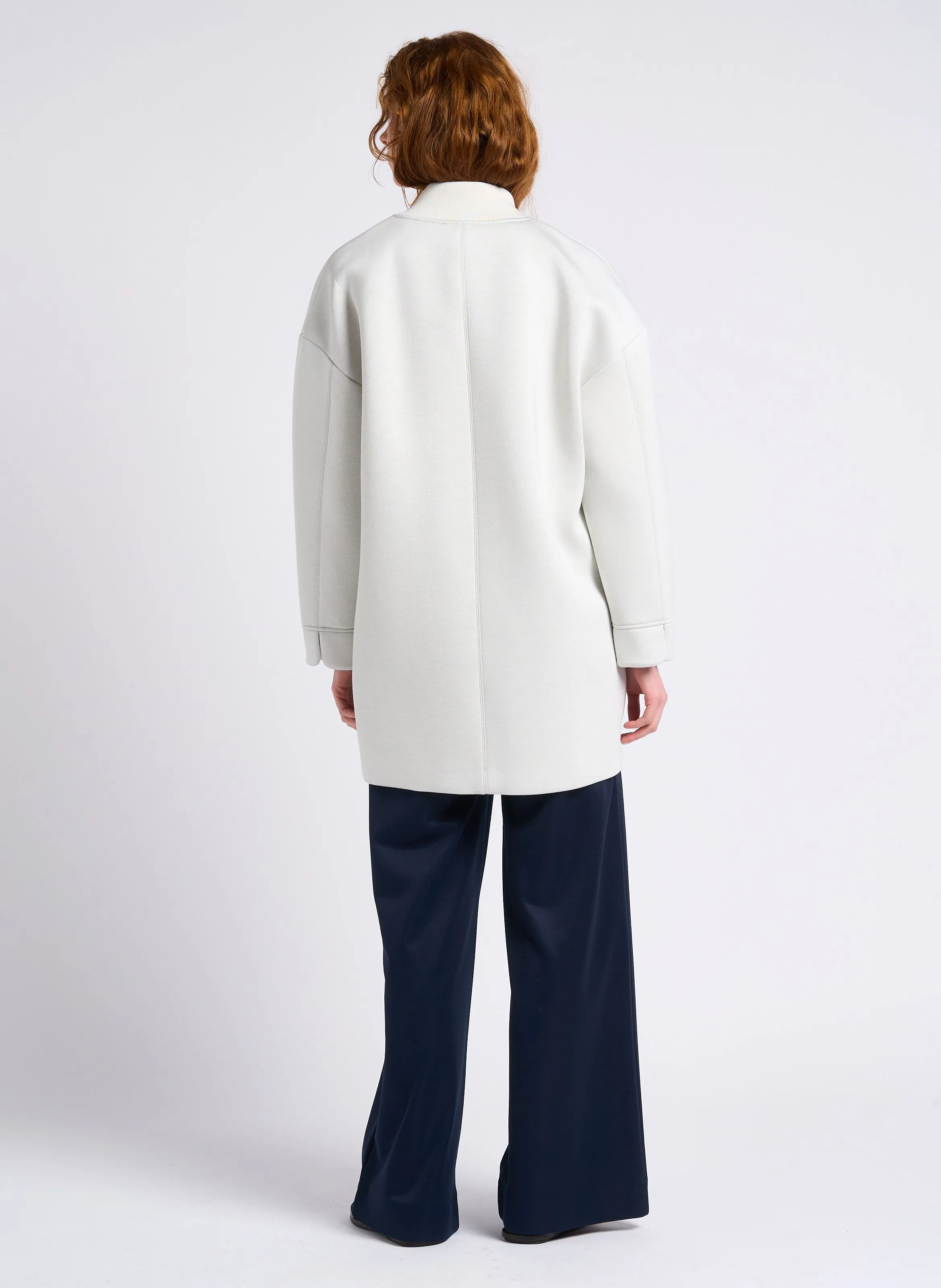MAX&CO. PARAGGI  CHAQUETA RECTA CON CUELLO TEDDY EN BLANCO