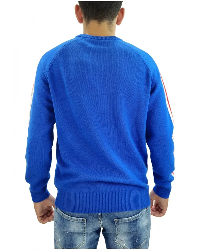 MC2 SAINT BARTH  JERSEY DE PUNTO SNOOPY SKI CLUB CON BANDAS EN LAS MANGAS COLOR AZUL