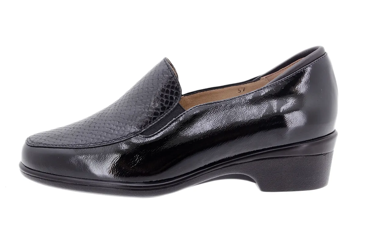 Moccasin Black Patent