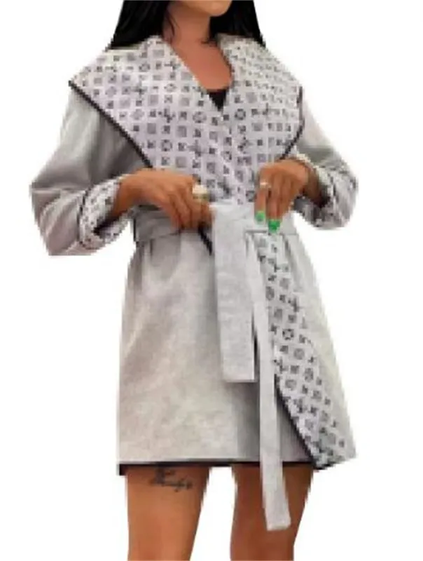 Mujeres con capucha Vestidos de manga larga Abrigo Otoño Invierno Doble solapa engrosada y tiras dobles Gabardina Chaquetas de l
