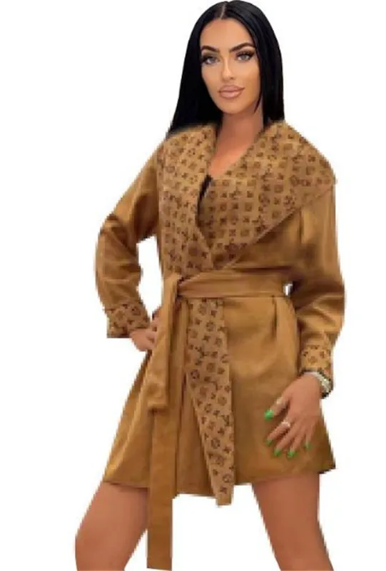 Mujeres con capucha Vestidos de manga larga Abrigo Otoño Invierno Doble solapa engrosada y tiras dobles Gabardina Chaquetas de l