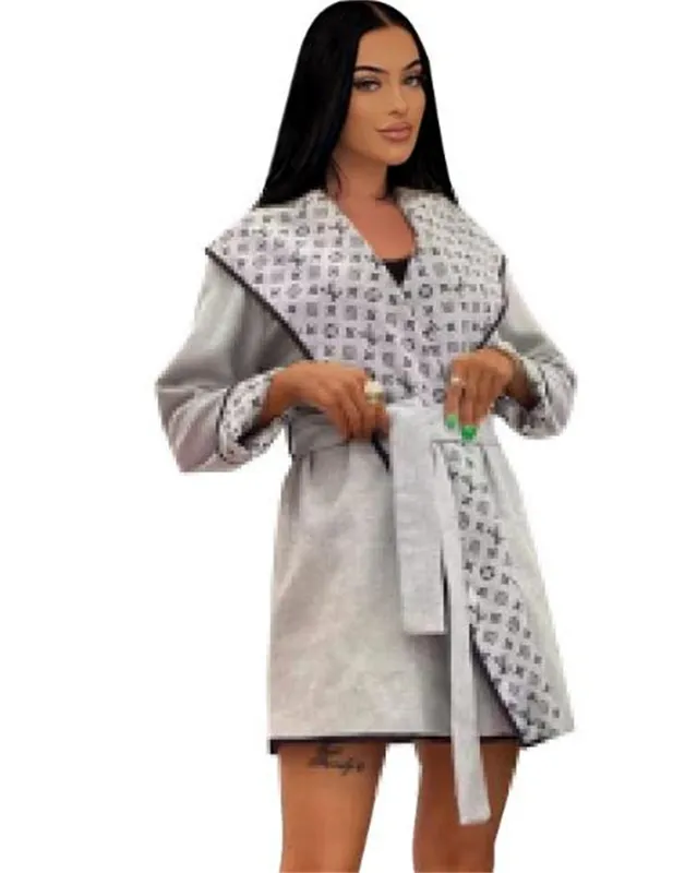 Mujeres con capucha Vestidos de manga larga Abrigo Otoño Invierno Doble solapa engrosada y tiras dobles Gabardina Chaquetas de l
