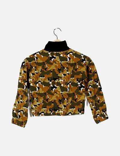 Name it Sudadera beige estampado cuello vuelto