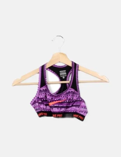 Nike Top morado texto