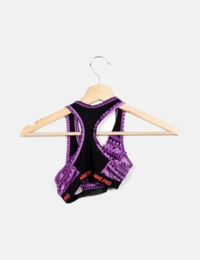 Nike Top morado texto