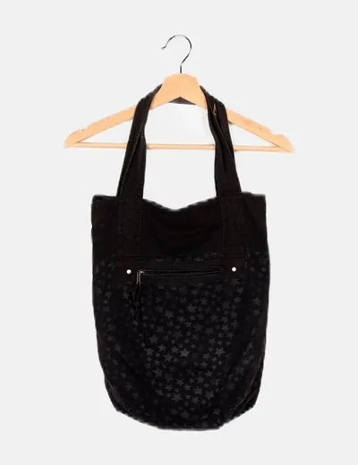 NoName Bolso negro estampado