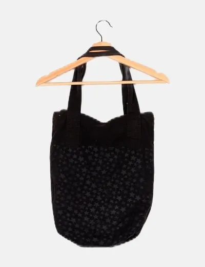 NoName Bolso negro estampado