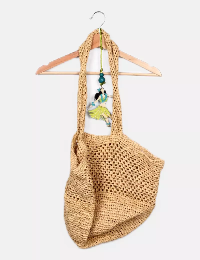 NoName Bolso rafia beige