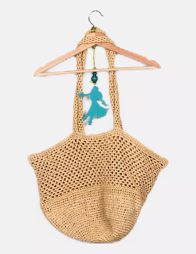NoName Bolso rafia beige