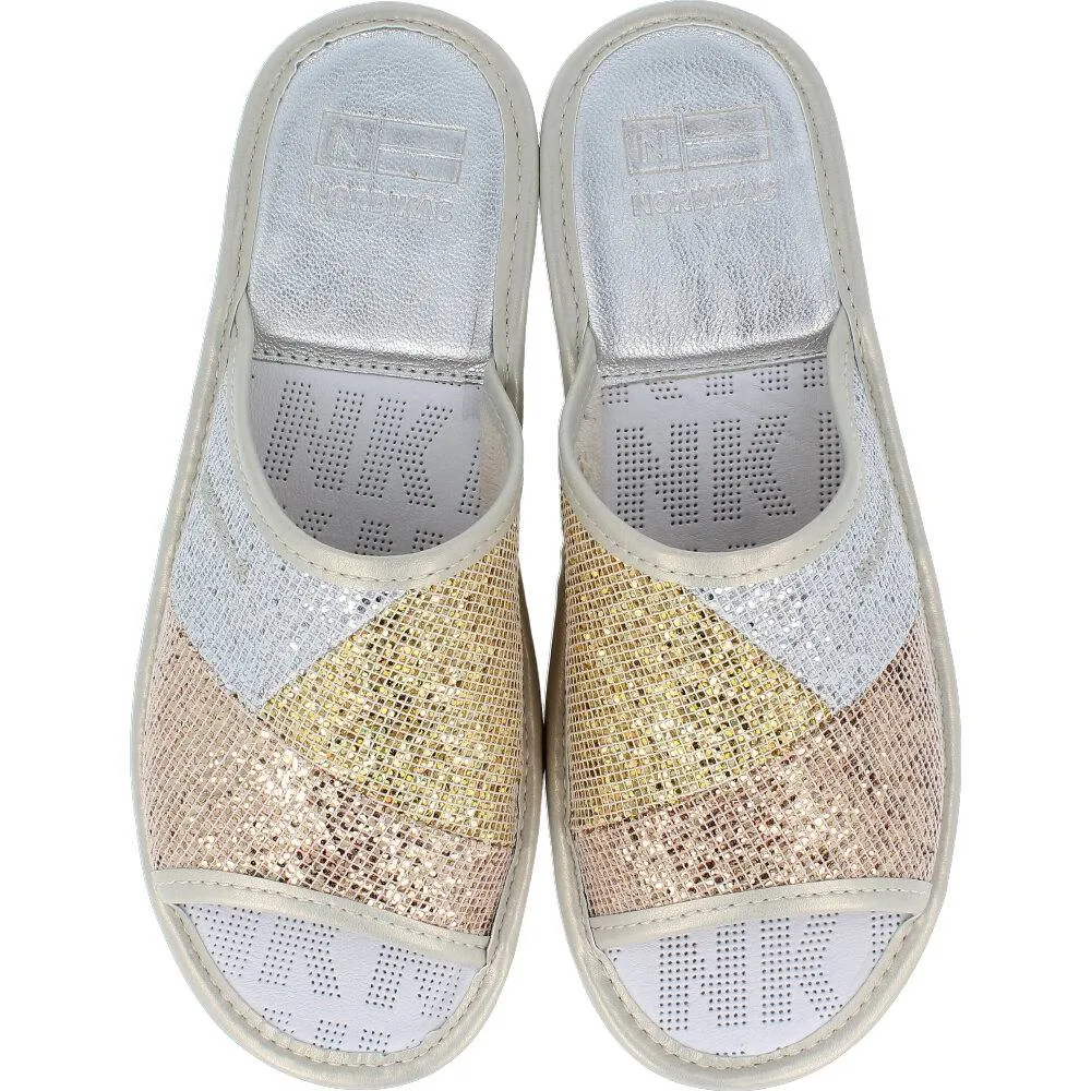 NORDIKAS  ZAPATILLAS MUJER ABIERTAS METALIZADO MULTICOLOR