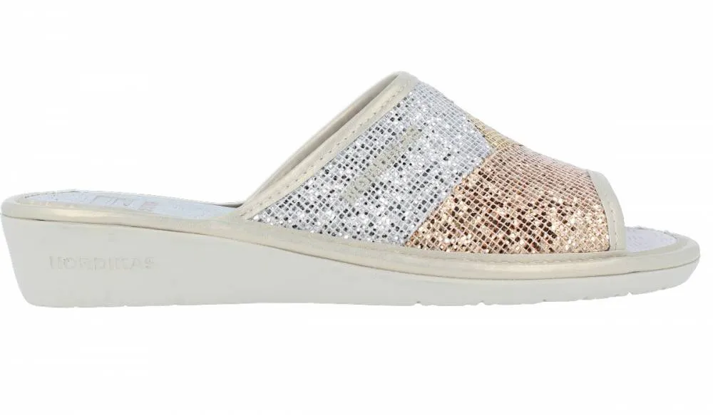 NORDIKAS  ZAPATILLAS MUJER ABIERTAS METALIZADO MULTICOLOR