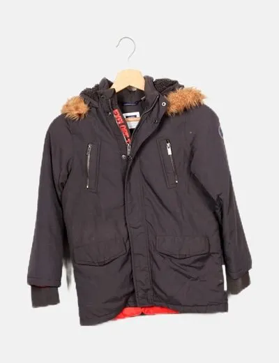 Okaidi Chaqueta gris capucha