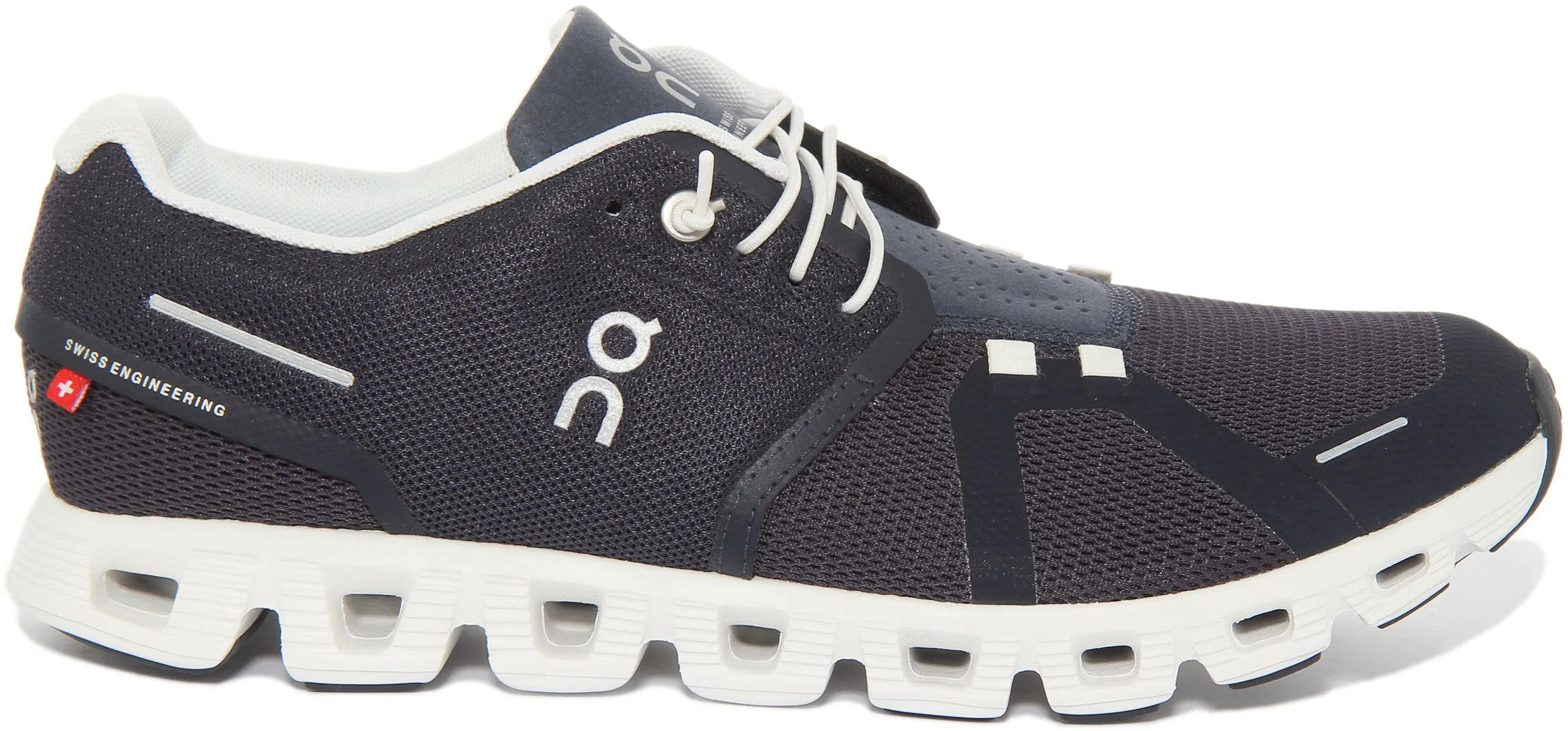 On Running Cloud 5 Zapatillas de running de malla con rápido cordones para hombre en gris claro