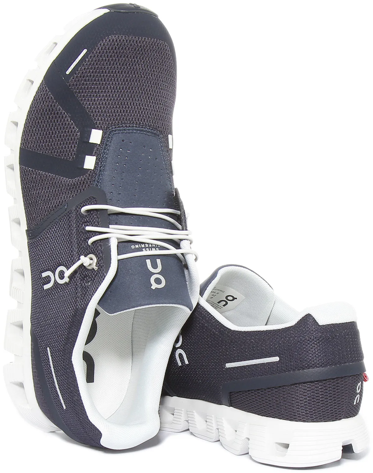 On Running Cloud 5 Zapatillas de running de malla con rápido cordones para hombre en gris claro