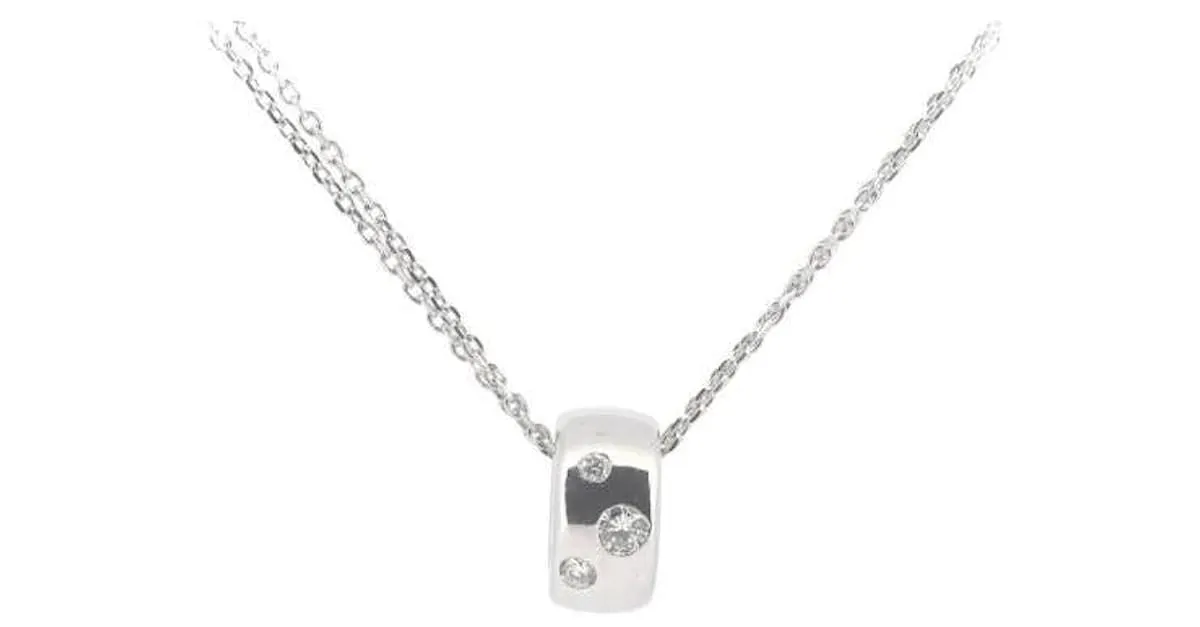 Otras joyas & Other Stories Collar de diamantes K18WG 0.07ct en oro blanco en excelente estado Plata 