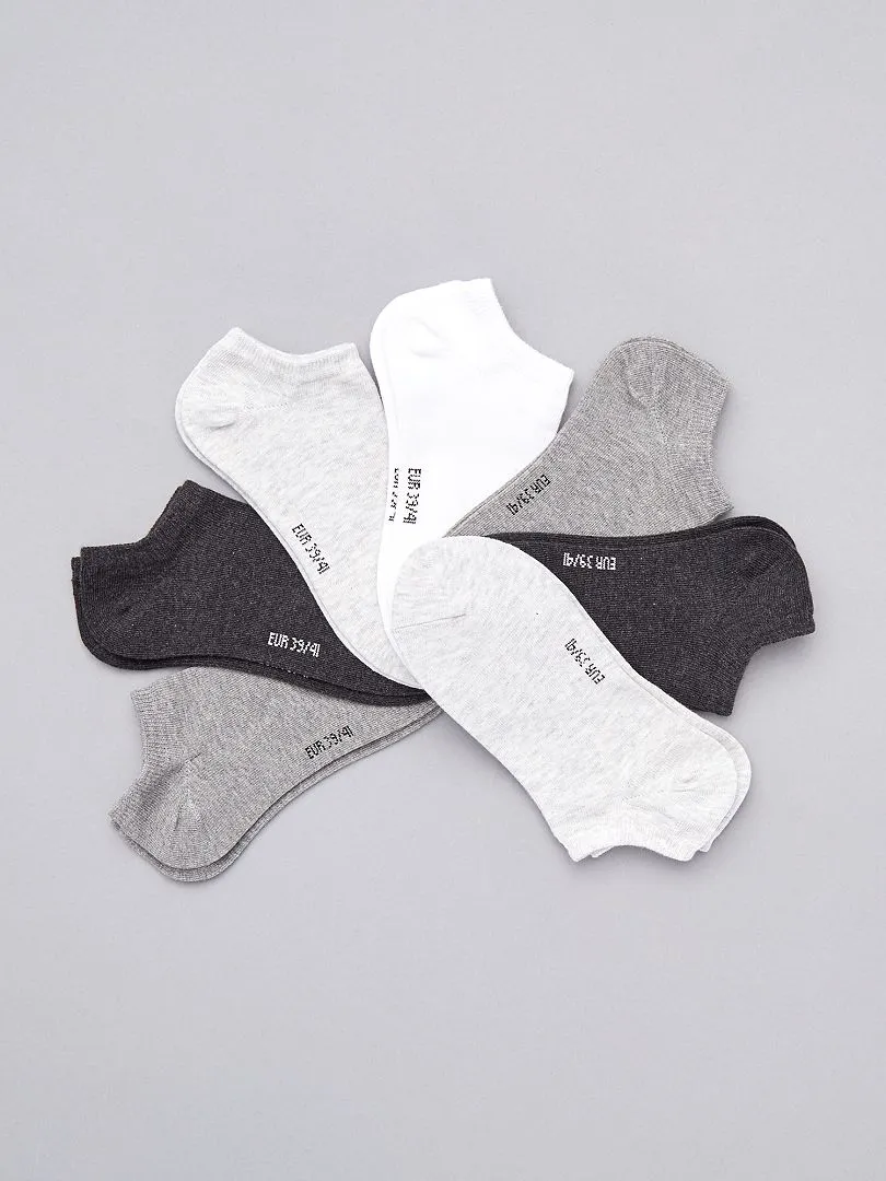 PACK DE 7 PARES DE CALCETINES INVISIBLES  GRIS