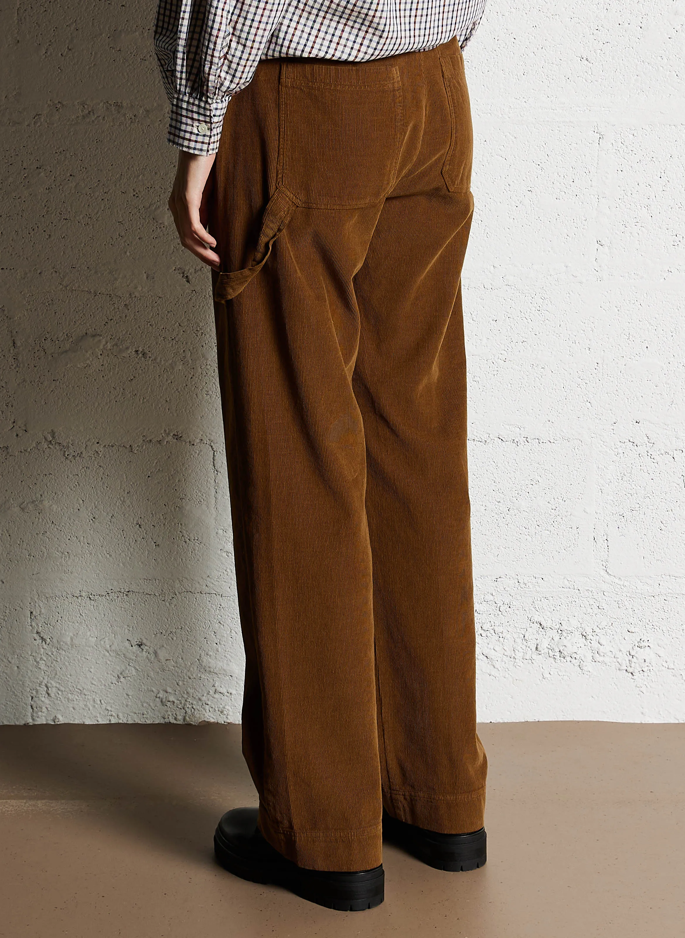 PANIO  PANTALóN RECTO DE PANA DE ALGODóN EN MARRON
