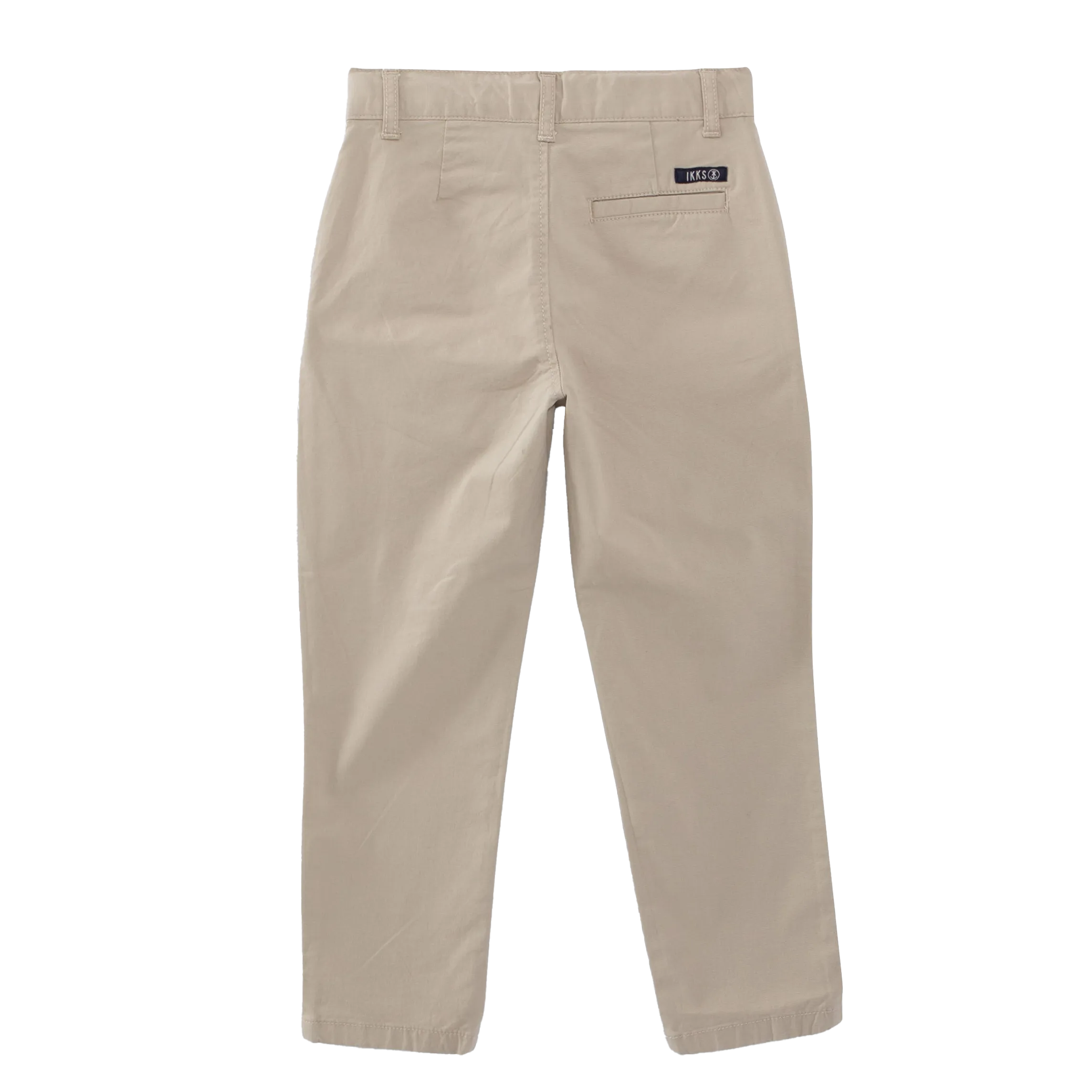 Pantalón recto de mezcla de algodón en beige