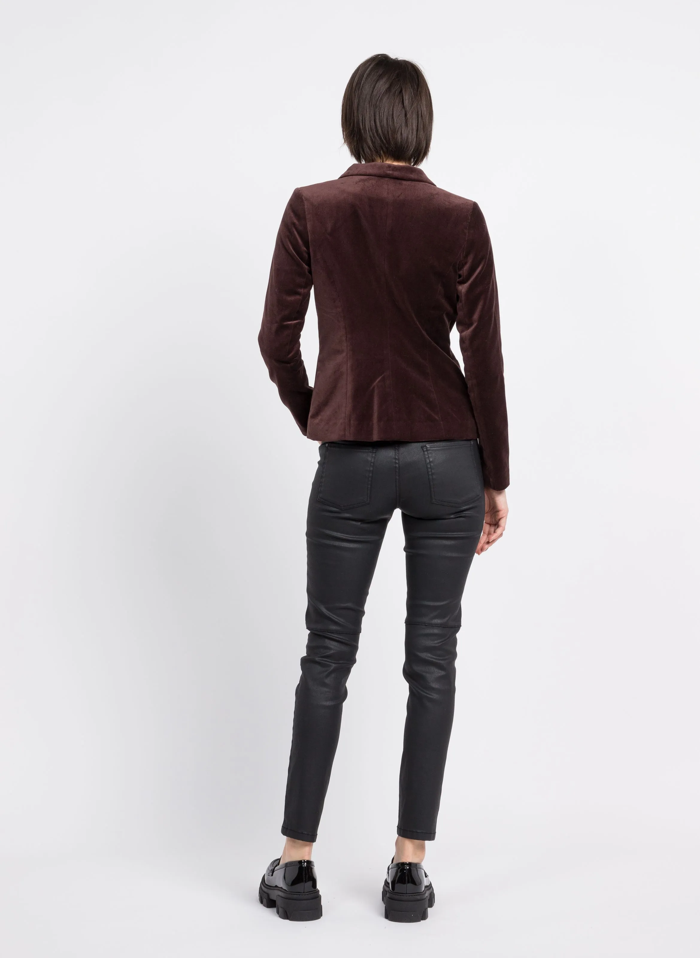 Pantalón slim de mezcla de algodón en negro