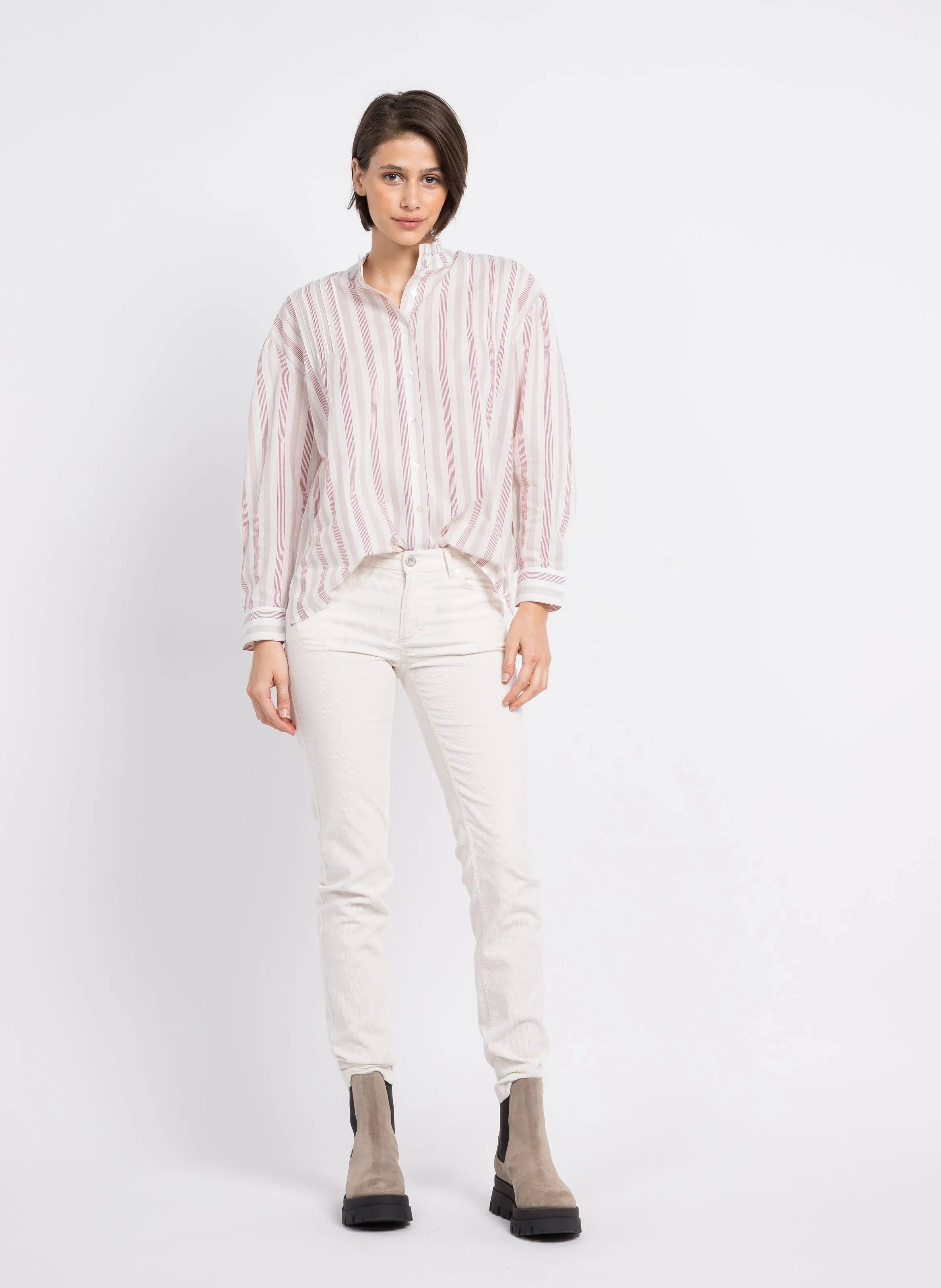 Pantalón slim de mezcla de algodón en negro